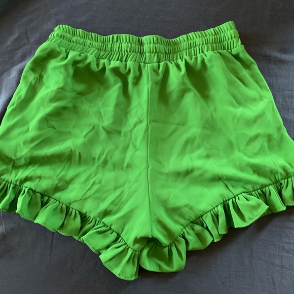 Green Ruffle Shorts - Picture 2 of 3